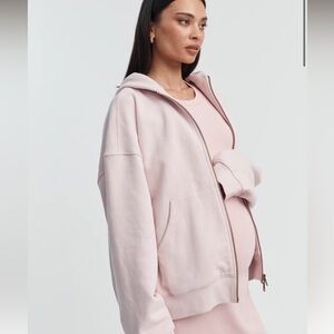 Women's dusty pink maternity track Hoodie